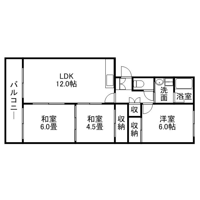 サンガーデン春日(3LDK/1階)の間取り写真