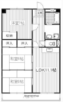 フローラルTS(3LDK/2階)の間取り写真