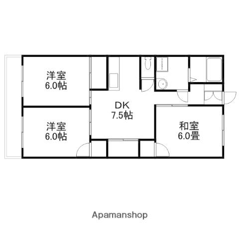 FULL HOUSE KOKURA(3DK/5階)の間取り写真