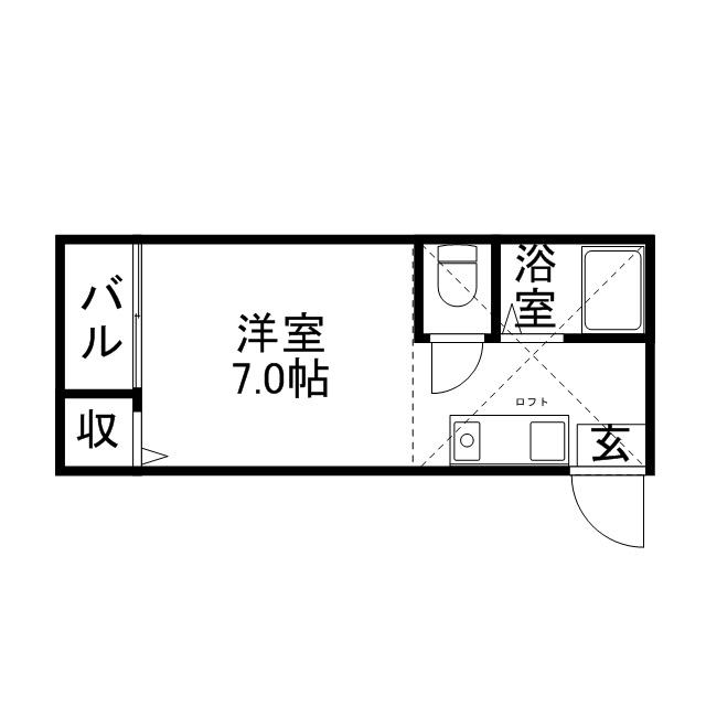 グリーンハウスIN横手(ワンルーム/1階)の間取り写真