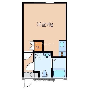 たまゆら荘(ワンルーム/2階)の間取り写真