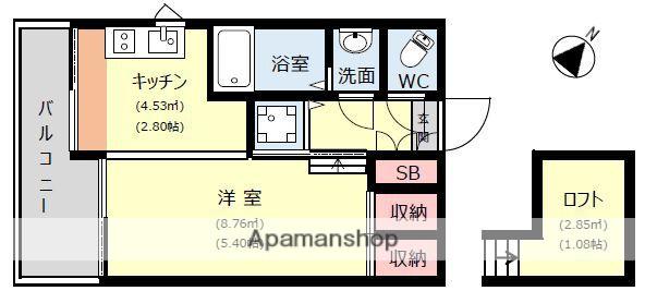 ソフィア高宮B館(ワンルーム/9階)の間取り写真