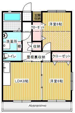 ライズリチャーズⅡ(2LDK/3階)の間取り写真