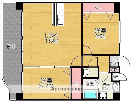 ソレアード(2LDK/5階)の間取り写真