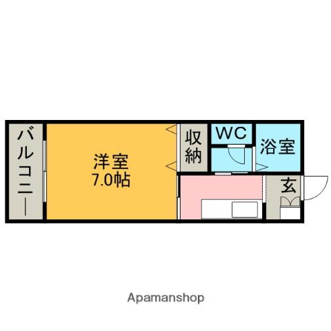 フローレンス中央(1K/1階)の間取り写真