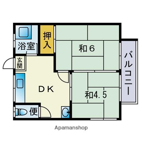 シティベール若久(2DK/1階)の間取り写真