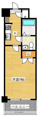 CLUB ORIENT BLD NO.81 AMARIGE (1K/2階)の間取り写真