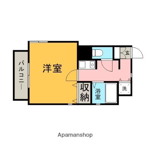 ヴァリエ南福岡(1K/2階)の間取り写真