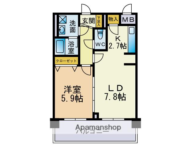 TAISHOKAN CASTELLINO(1LDK/1階)の間取り写真
