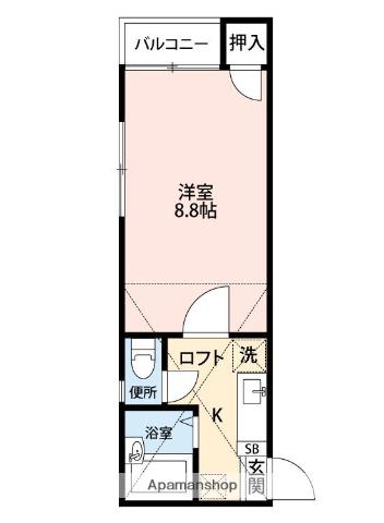 アゼリア竹下(1K/1階)の間取り写真