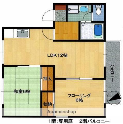 コートクレーセC棟(2LDK/1階)の間取り写真