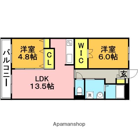 スピカ恒星(2LDK/3階)の間取り写真