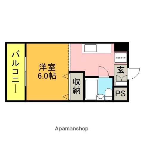 西都ビル(ワンルーム/4階)の間取り写真