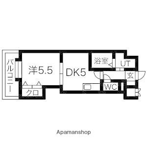 グランメールエスティエ(1DK/4階)の間取り写真