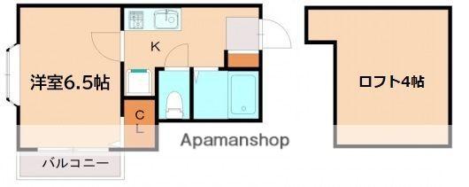 ピュア大橋弐番館(1K/1階)の間取り写真