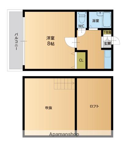 ラルジュ・ボン(1K/2階)の間取り写真