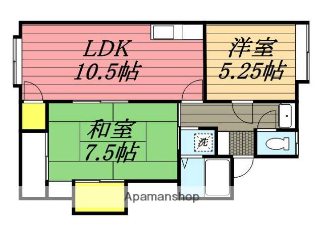 白水池プラザ(2LDK/2階)の間取り写真