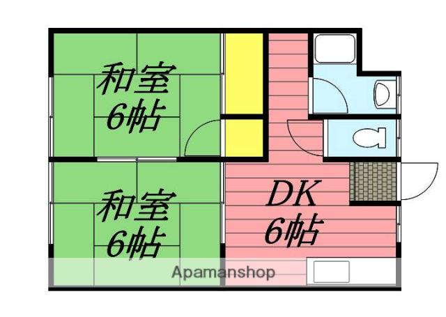 コーポさかえ(2DK/2階)の間取り写真
