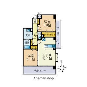 SUNFLOWER(2LDK/4階)の間取り写真
