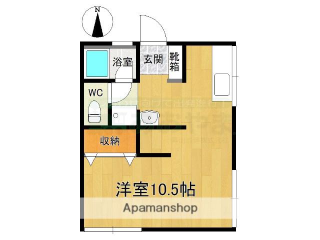 ヒルトップハイツⅠ(ワンルーム/2階)の間取り写真