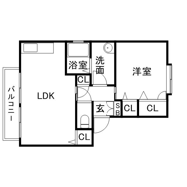 エミナンス寺島(1LDK/2階)の間取り写真