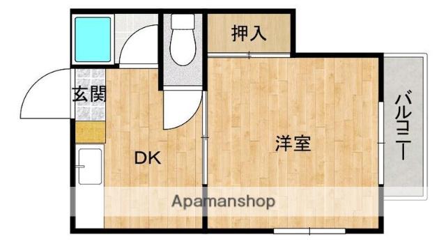 ヴィラージュ博多南(1DK/1階)の間取り写真