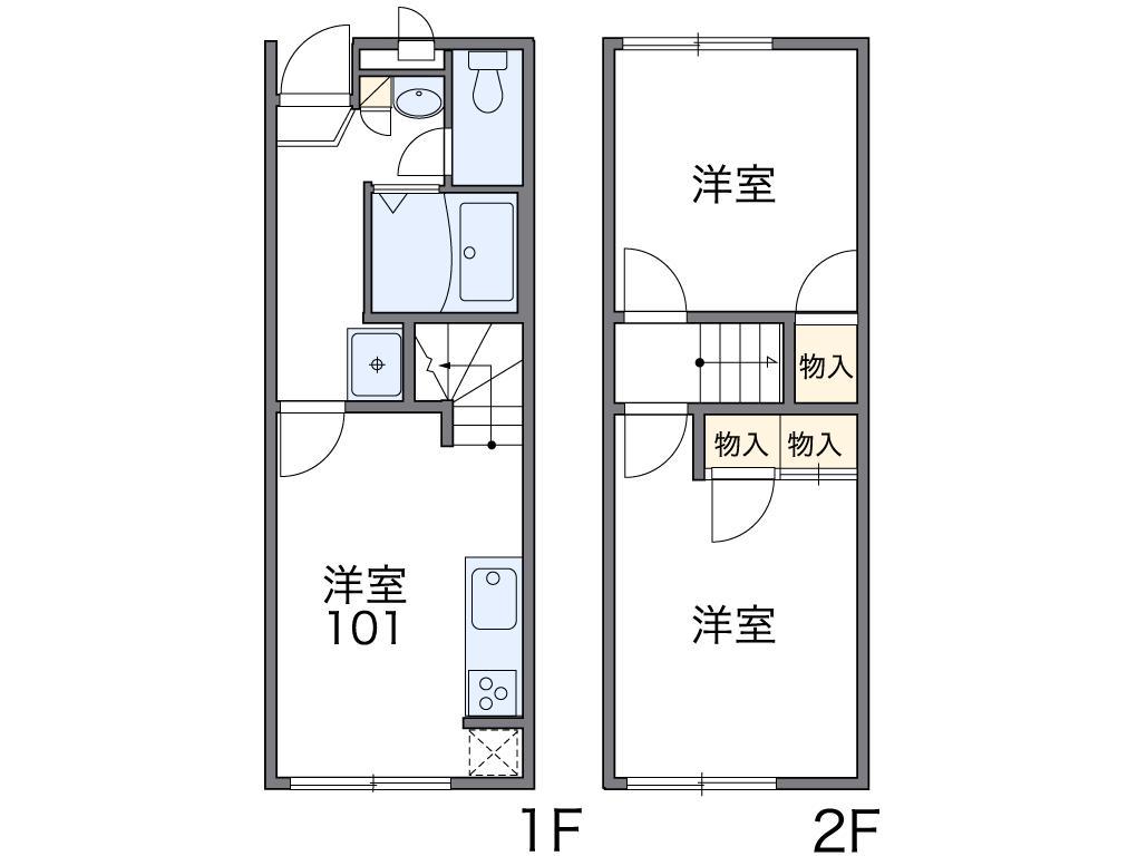 レオパレスヒロ(2DK/1階)の間取り写真