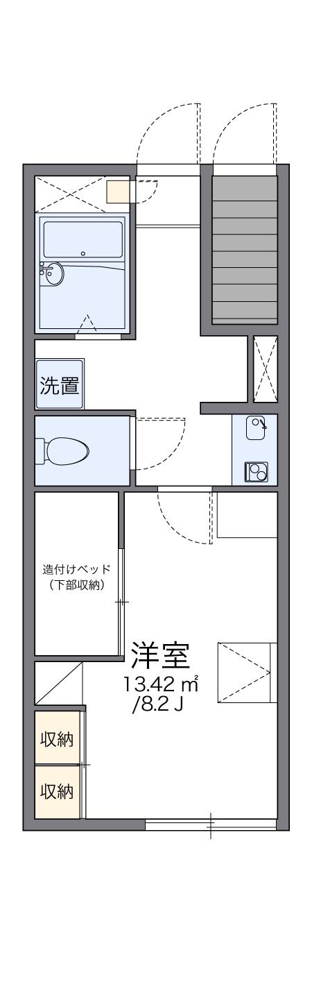 レオパレスLIGHTHILLⅢ(1K/1階)の間取り写真