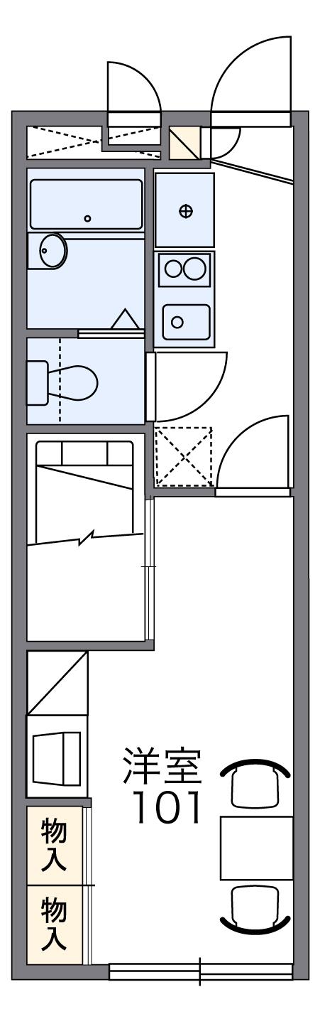 レオパレス春日清光Ⅱ(1K/1階)の間取り写真