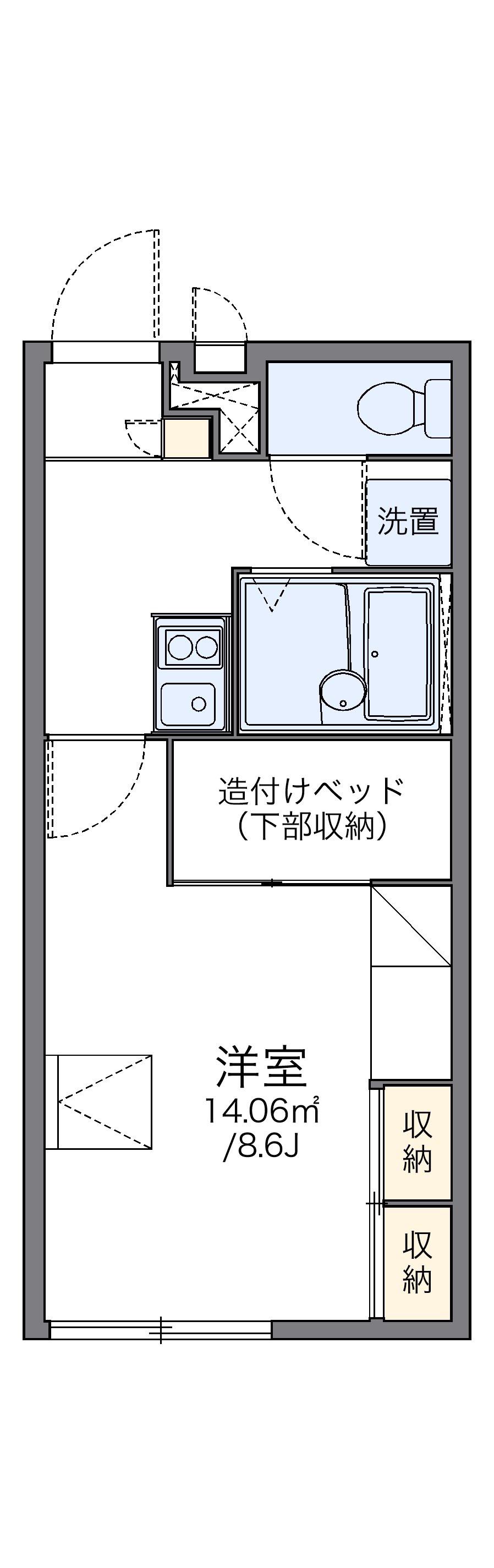 レオパレスあづま(1K/1階)の間取り写真