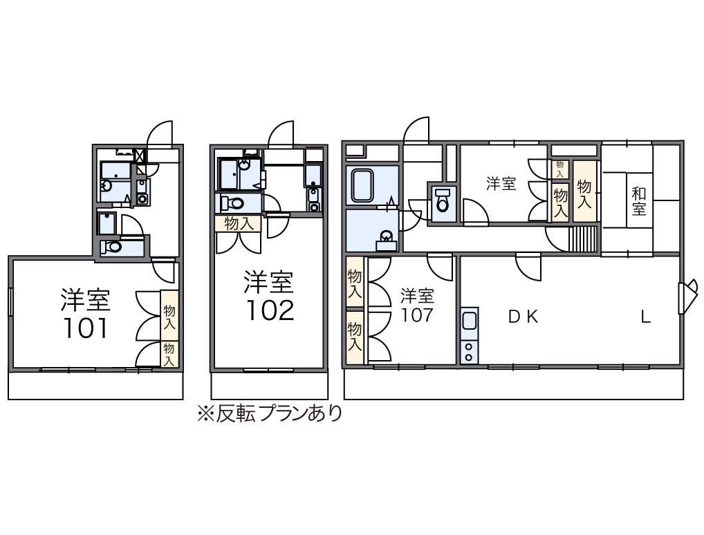 レオパレスラフォーレ二日市(1K/1階)の間取り写真