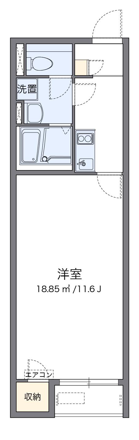 レオネクストGRACEK(1K/1階)の間取り写真