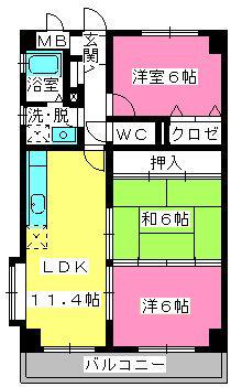 アバンダントTOU(3LDK/2階)の間取り写真