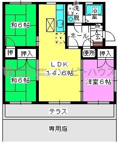 エクセレント・フジⅡ(3LDK/1階)の間取り写真