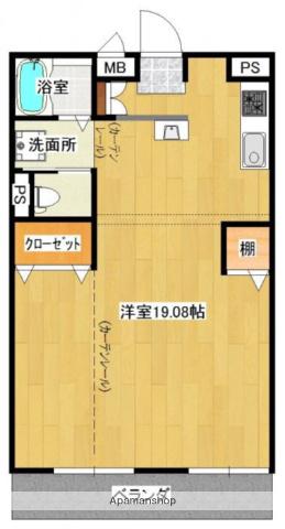 プレースコート(ワンルーム/5階)の間取り写真