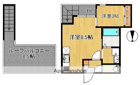 GRANDTIC笹原(1LDK/2階)の間取り写真