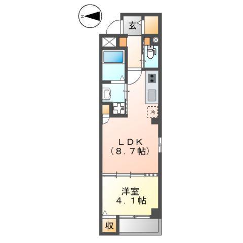 フラントート(1LDK/3階)の間取り写真