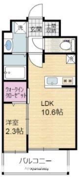 ルホソ山王(1LDK/2階)の間取り写真