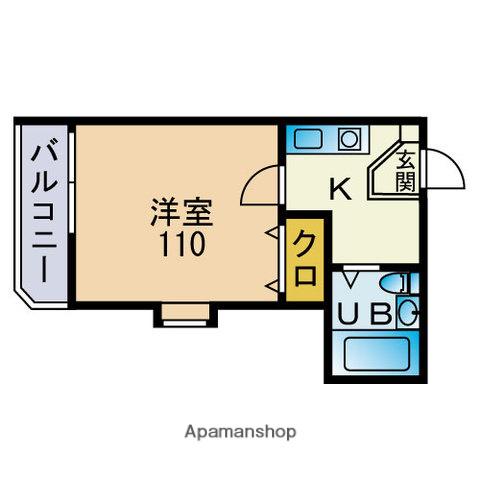 オーチャード那珂(1K/1階)の間取り写真