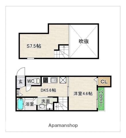 DREAMSTAGE博多南LAGOON(1SDK/2階)の間取り写真