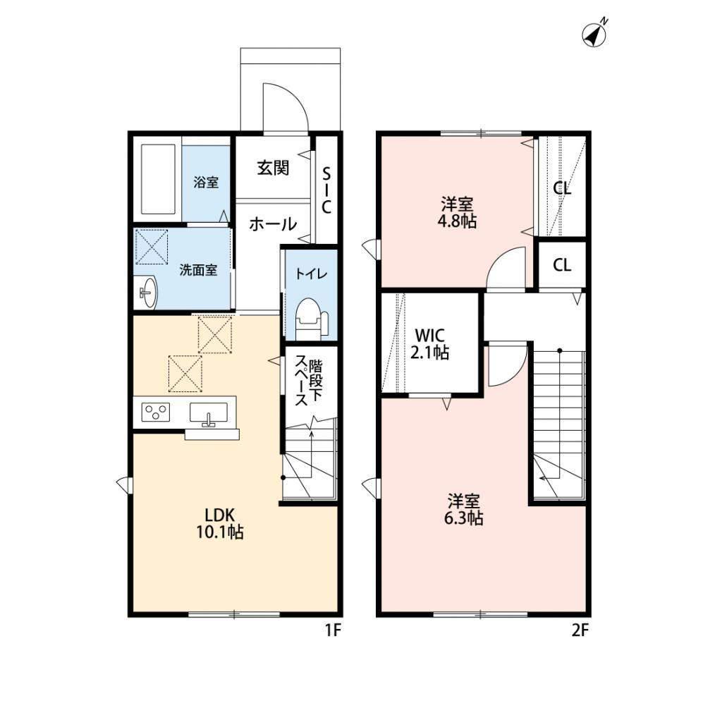 エイクスホーム(2LDK/1階)の間取り写真