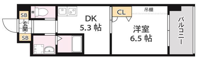 ホワイトマンション高田(1DK/4階)の間取り写真