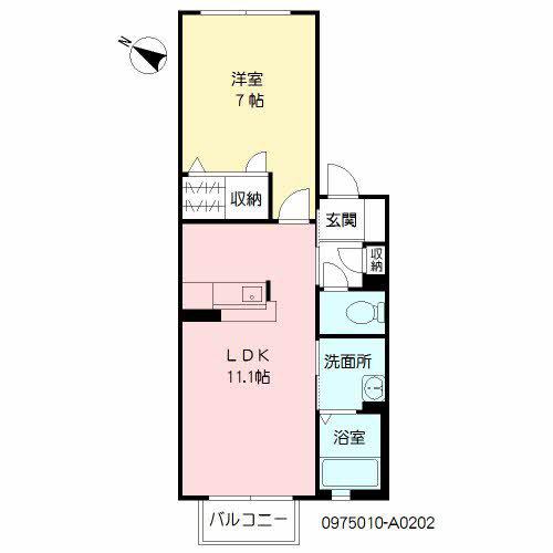 ファミール井尻(1LDK/2階)の間取り写真