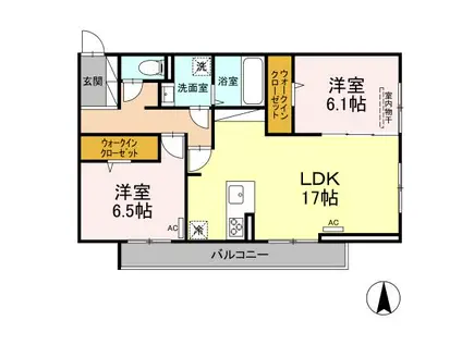 D-ROOM五十川(2LDK/2階)の間取り写真