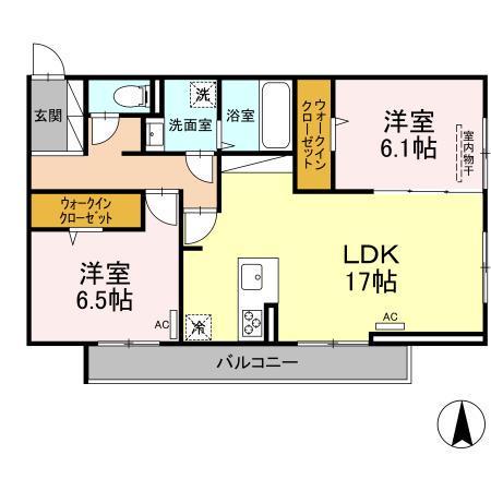 D-ROOM五十川(2LDK/3階)の間取り写真