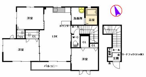 ロズィールコート(3LDK/2階)の間取り写真
