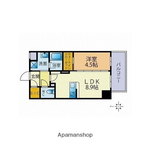 ファーメリー那珂(1LDK/9階)の間取り写真