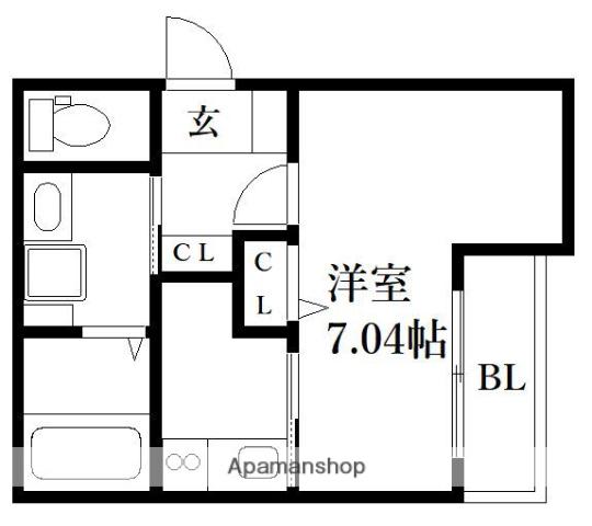PLATINUM HILLS R(1K/3階)の間取り写真