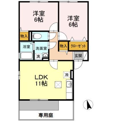 博多南線 博多南駅 徒歩20分 2階建 築23年(2LDK/1階)の間取り写真
