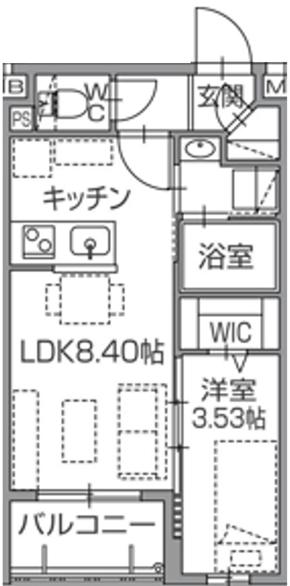 ALIVIS南福岡ノース(1LDK/5階)の間取り写真
